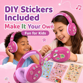 Midola Kids Headphones Rose Pink Type-C charging for fast power