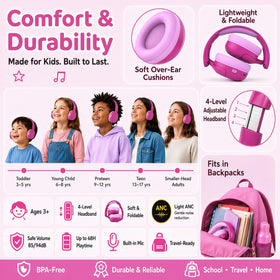 Midola Kids Headphones Rose Pink volume limit at 85dB