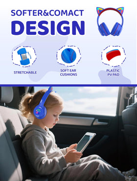 Midola Kids Headphones soft ear cushions for comfortable wear.
