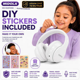 MIDOLA kid-friendly stickers and parent guide included for personalization.