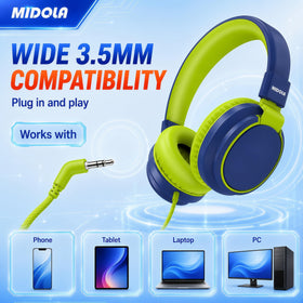 Midola Kids Headphones volume control 85/94dB for safe listening.
