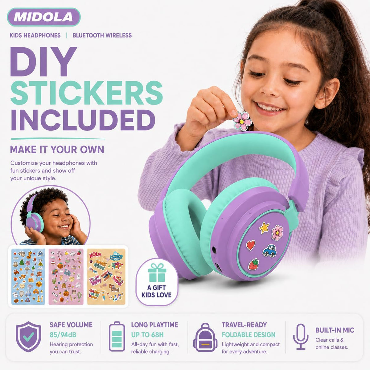 Midola volume limit button helps manage listening levels safely