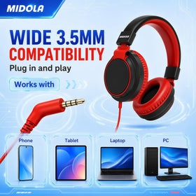 MIDOLA lightweight kids headphones, easy to carry in backpacks