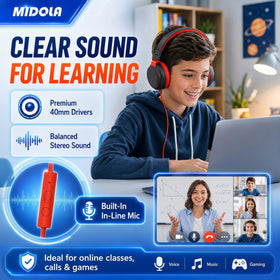 MIDOLA retractable headband adjusts for growing heads with secure fit