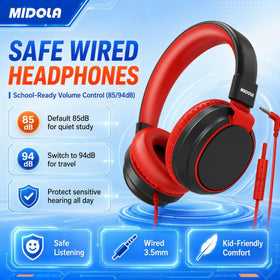 MIDOLA volume limit switch 85-94dB for safer listening during study and travel