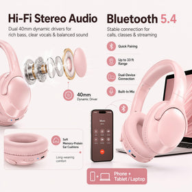 MIDOLA wireless-wired-switch pink offers flexible listening with or without cable