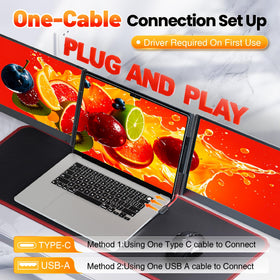 Miesebe USB-C plug and play connects all three displays efficiently.