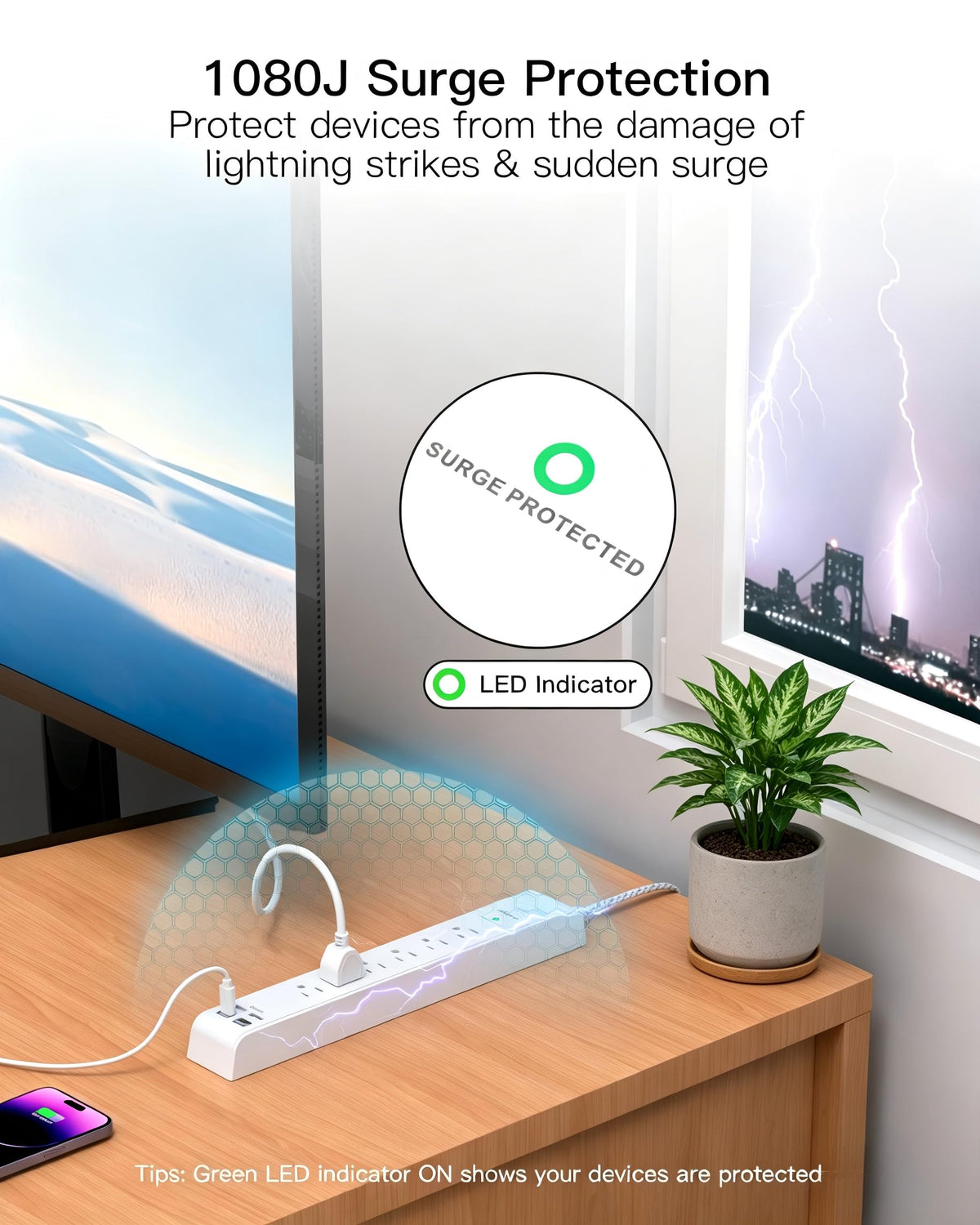 Mifaso 15ft cord stretched across room showing extended placement flexibility