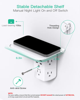 Mifaso 1800 Joule surge protector shields electronics from spikes and overloads