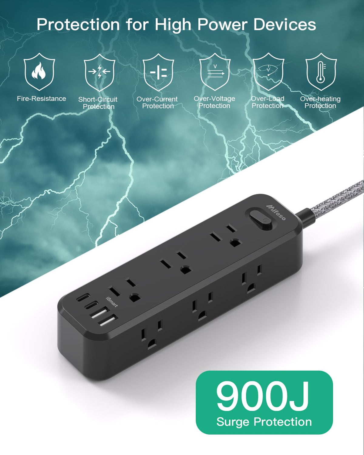 Mifaso long 25ft cord reaching across a room for flexible device placement