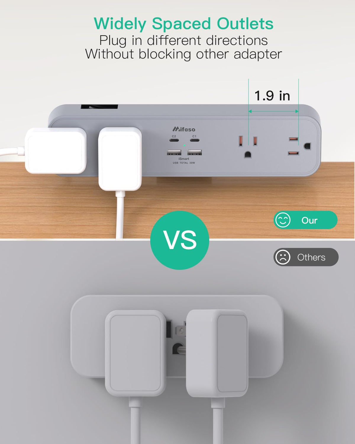 Mifaso clamp installation on desktop edge protecting surface and saving space