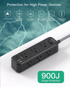 Mifaso long 15ft cord stretched across room, providing flexible outlet reach