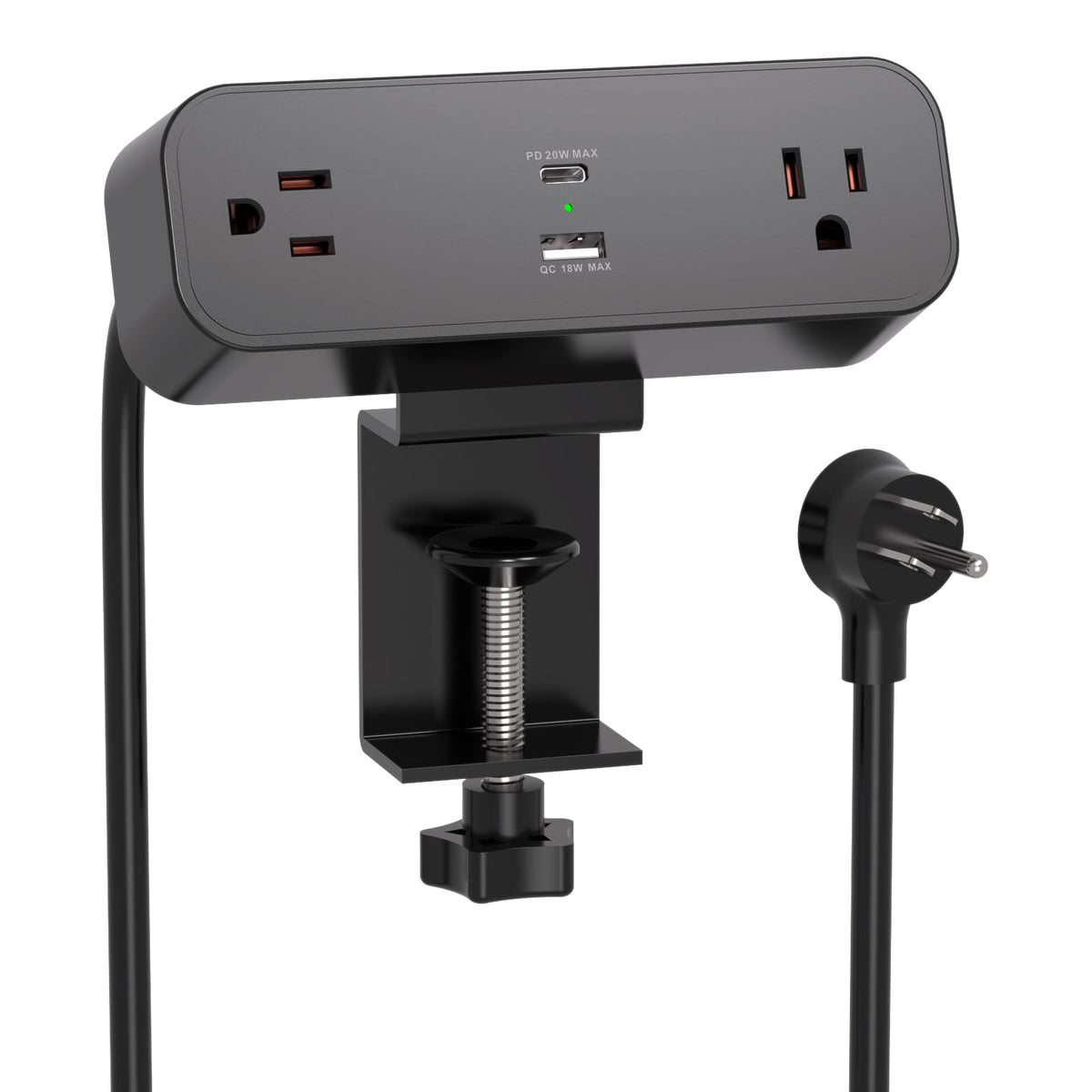 Mifaso desk clamp power strip side view for a stable, organized workspace.