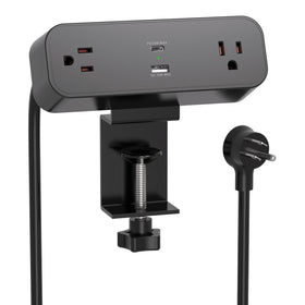 Mifaso desk clamp power strip side view for a stable, organized workspace.