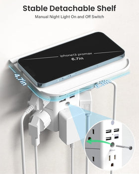 Mifaso detachable shelf keeps phones and accessories neatly within reach.