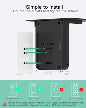 Mifaso easy-install wall plug expander fits standard grounded receptacles