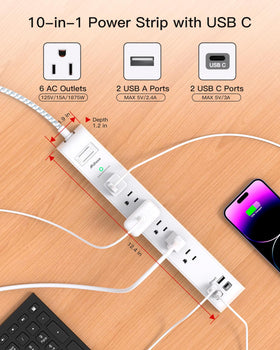 Mifaso flat plug profile closeup sitting near wall, saves space behind furniture