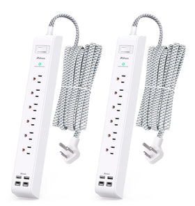 Mifaso front view showing 6 outlets and 4 USB ports for organized charging