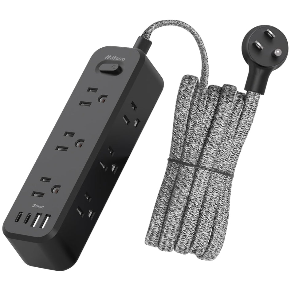 Mifaso front view showing nine outlets and four USB ports for versatile charging