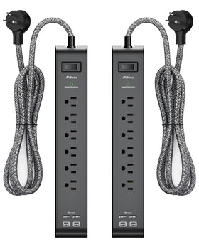 Mifaso front view showing six outlets and four USB ports for versatile charging