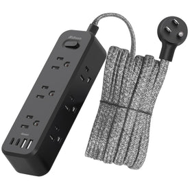 Mifaso front view of power strip showing outlets and sleek housing for organized charging