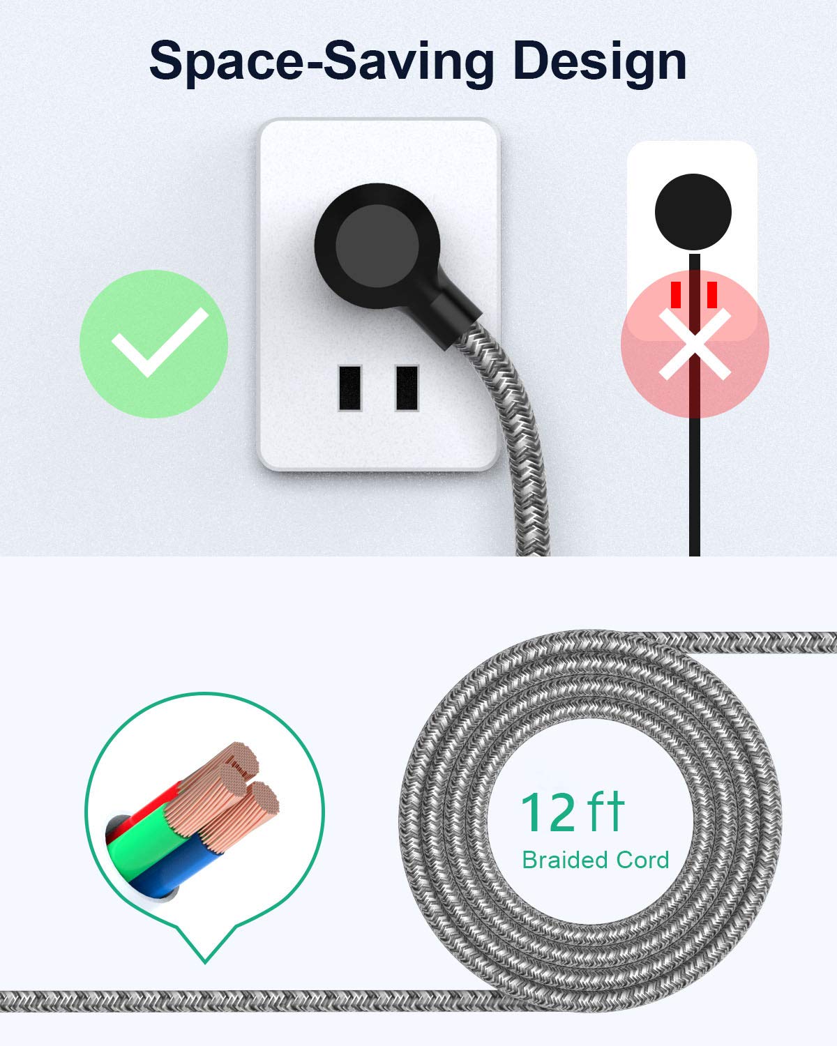 Mifaso power strip in home office powering monitor and laptop, organized workspace