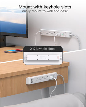 Mifaso mounted under desk, organized power and space-saving benefit