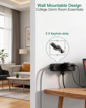 Mifaso mounted under desk to organize cables and keep workspace clutter-free