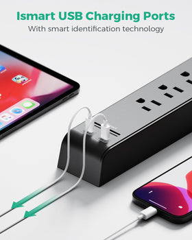 Mifaso mounted under desk with keyhole tabs, secure tidy cable management