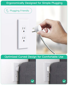 Mifaso power strip rests with non-slip rubber feet on a desk.