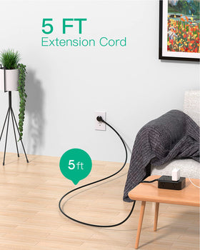Mifaso power strip 5-foot UL-listed cord reaches distant outlets.