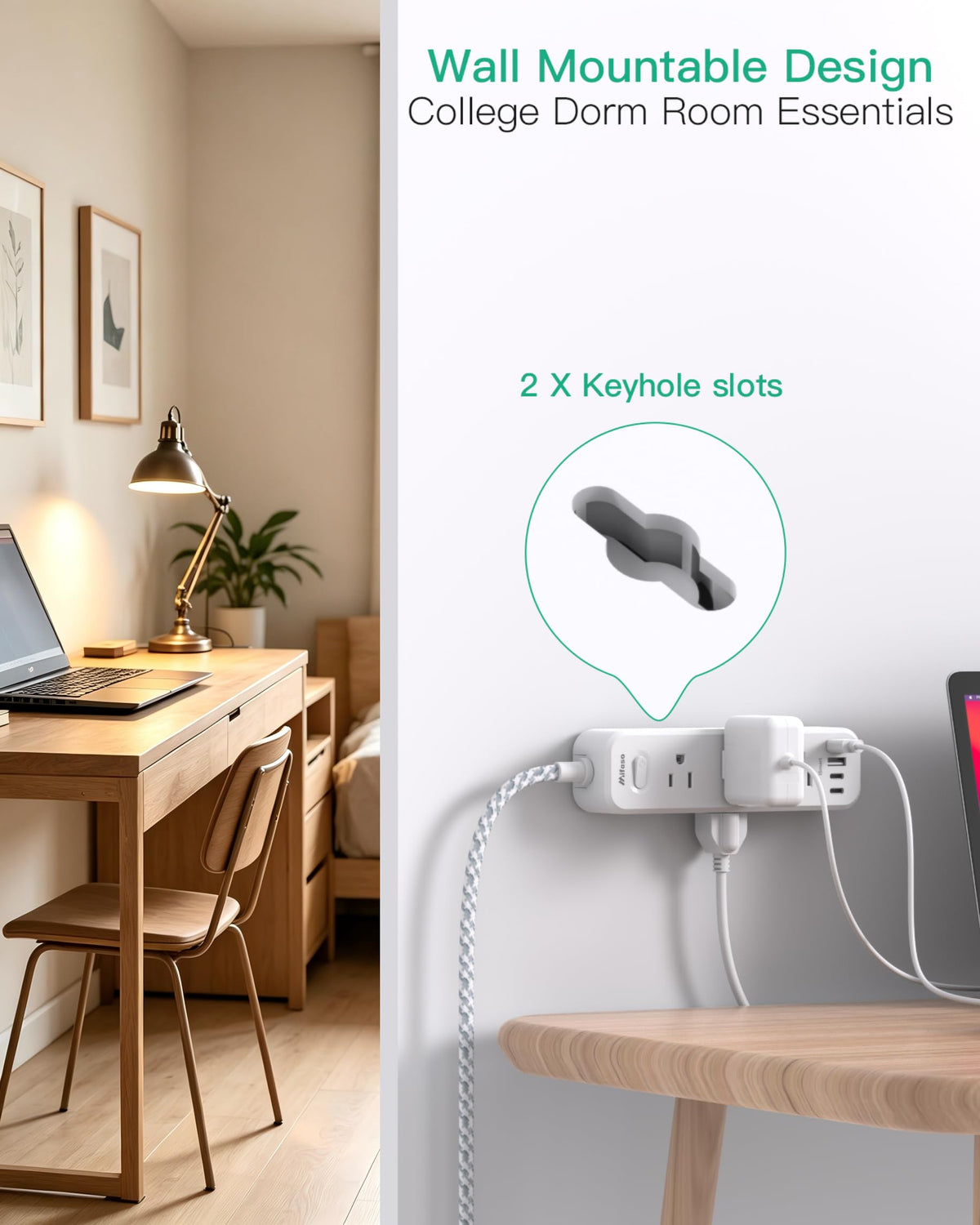 Mifaso surge-protection indicator light illuminated showing active device safety