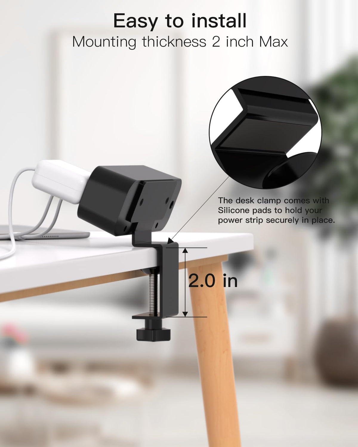 Mifaso ten-foot extension cord reaches under desks for flexible placement.