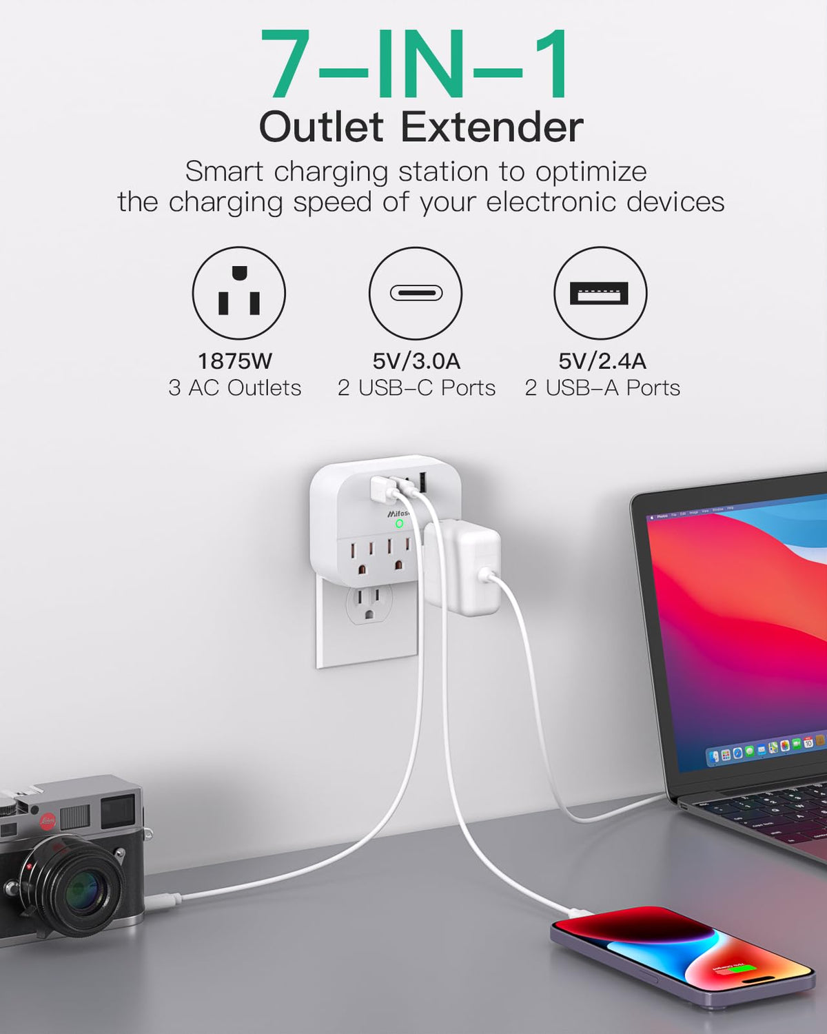 Mifaso Type-A travel adapter works across the Americas and Asia