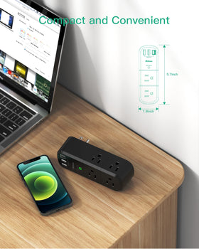 Mifaso three-sided design saves space by separating outlets.