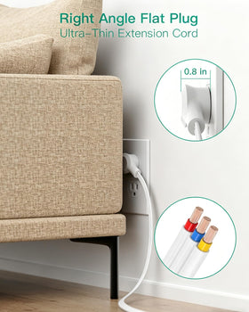 Mifaso wall-mount ready power strip keeps cords organized.
