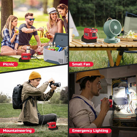 Compact, lightweight Mightrench inverter fits in a backpack for outdoor use