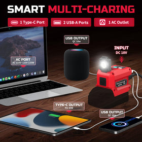 Mightrench inverter Type-C PD port enables quick device charging on the go