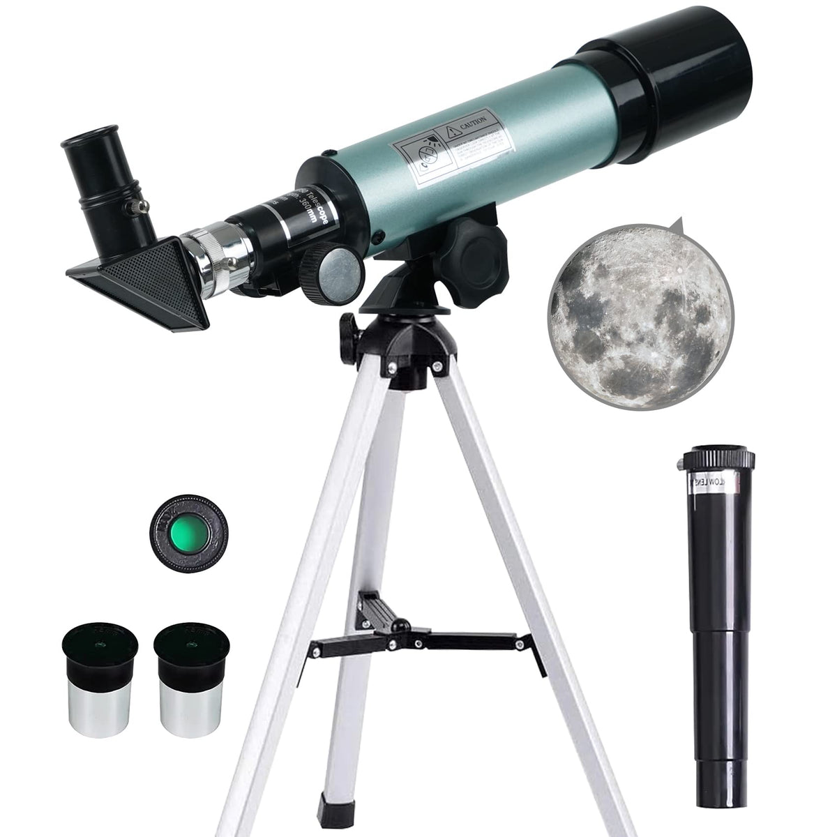 mijiaowatch front packaging showing telescope and tripod, clear product overview