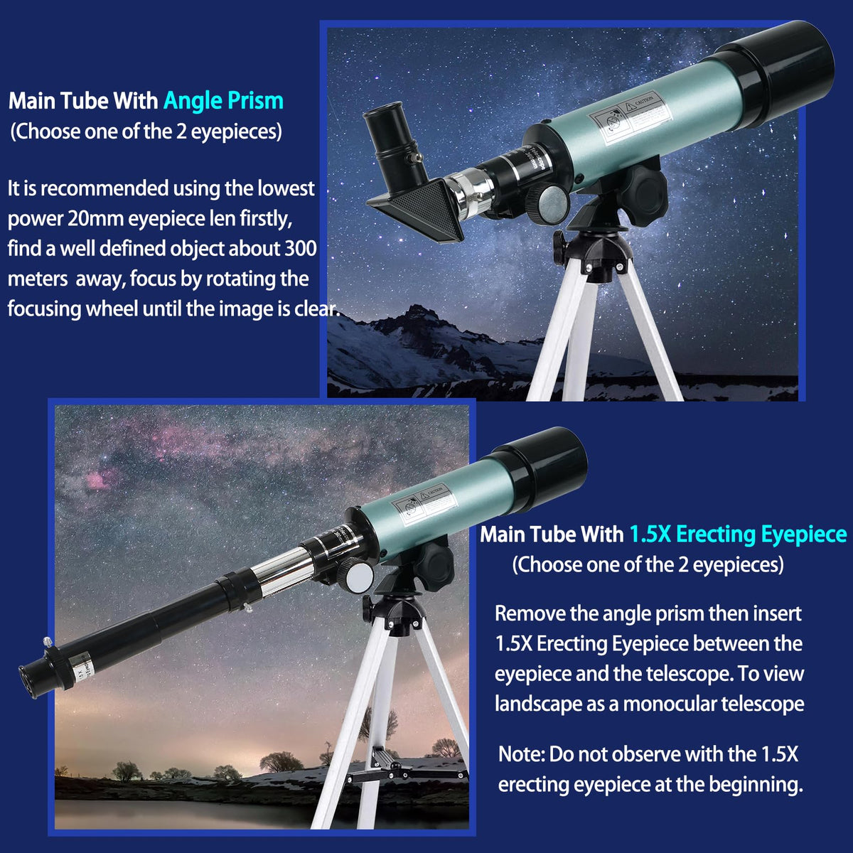 mijiaowatch telescope beside a backpack for scale, easy to carry on trips