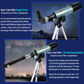 mijiaowatch telescope beside a backpack for scale, easy to carry on trips