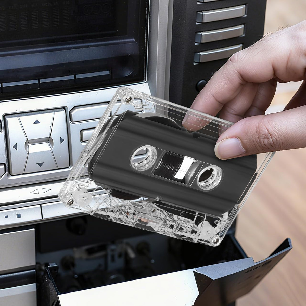 Mikikit cassette beside recorder in lifestyle setup showing creative use benefit