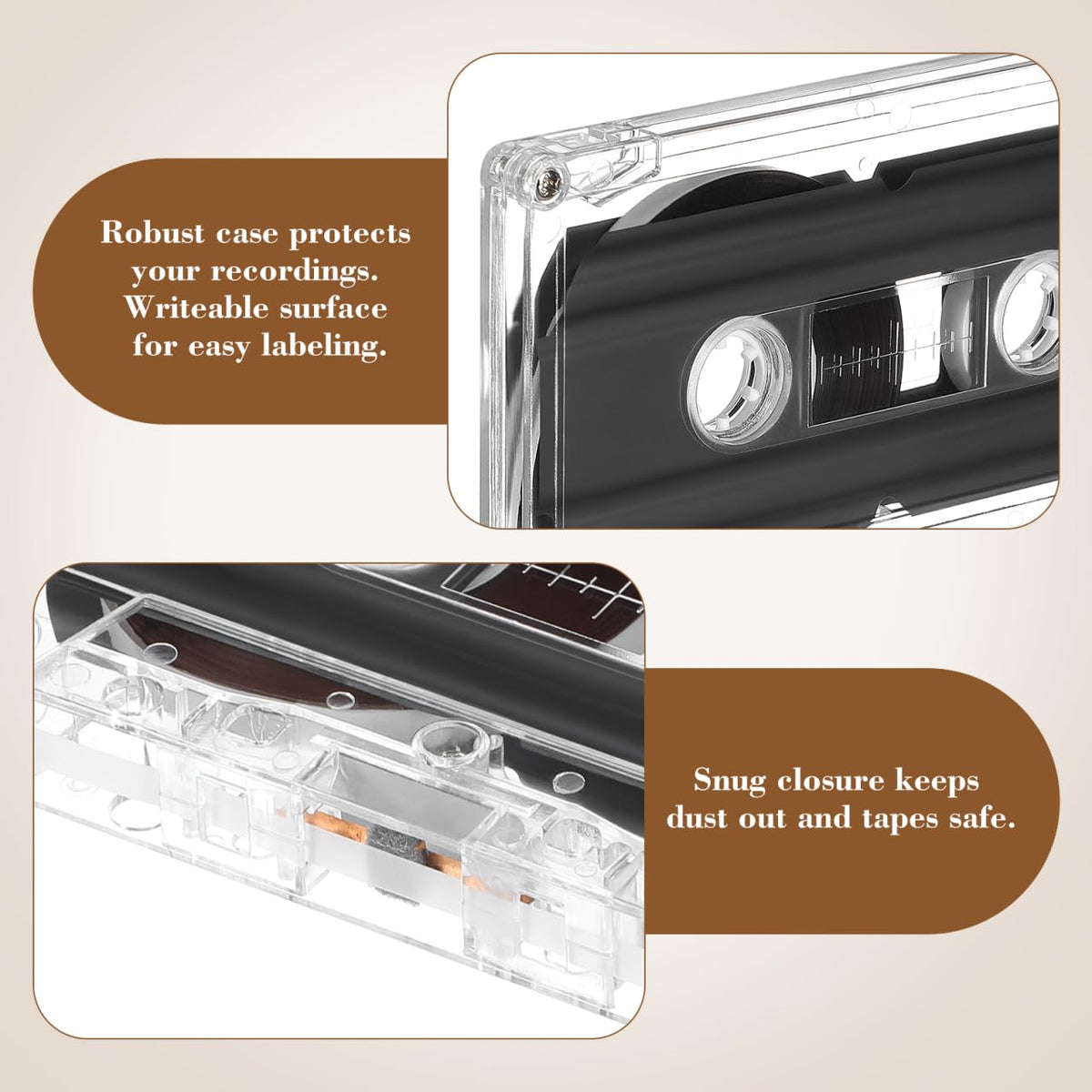 Mikikit close-up single cassette shell highlighting low-noise construction