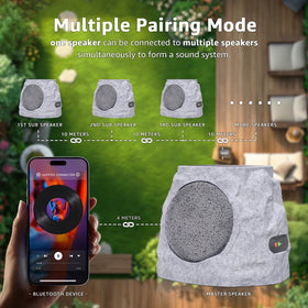 MIKK Outdoor Rock Speaker LED lights create ambient night mood