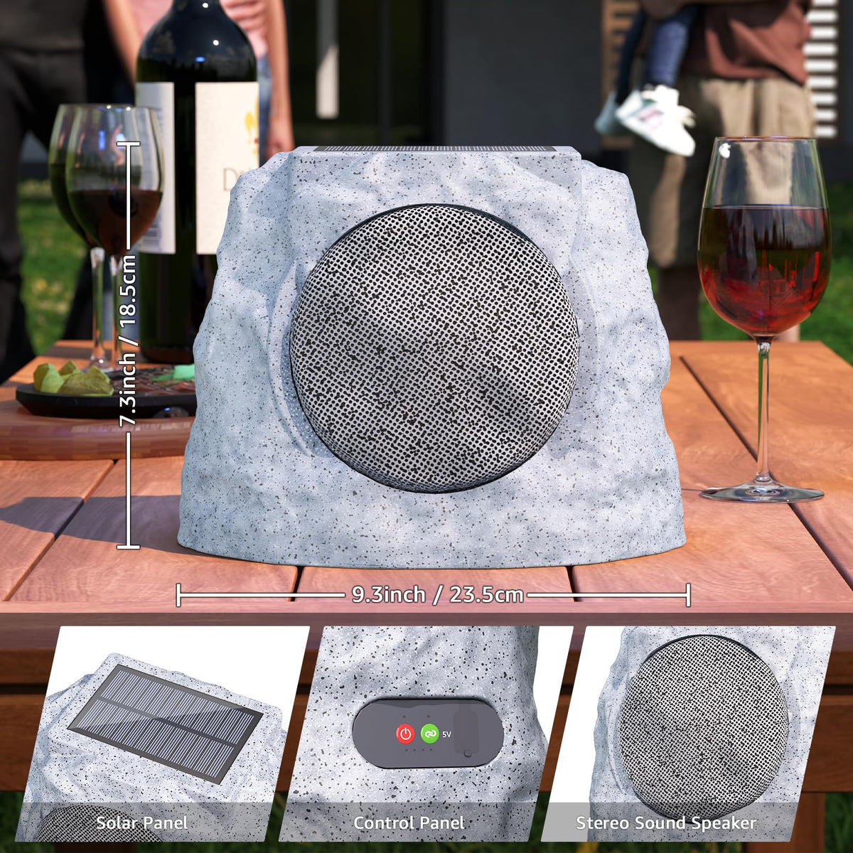 MIKK Outdoor Rock Speaker poolside waterproof for patio parties