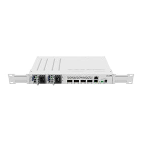 MikroTik CRS504-4XQ-IN wall-mount capable design saves rack space.