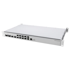 MikroTik CRS812-8DS-2DQ-2DDQ-RM rear view showing 2x 100G QSFP28 ports for flexible uplinks.