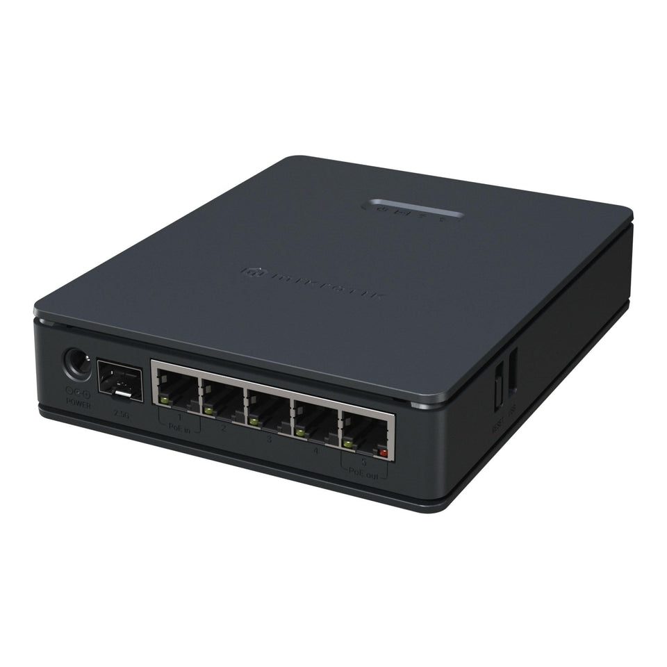 MikroTik hAP ax S router front view for reliable Wi-Fi 6 in homes