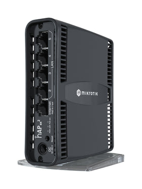 MikroTik hAP ax2 in setup mode for fast home networking.
