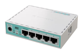 MikroTik hEX 5-port gigabit router front view for home network setup